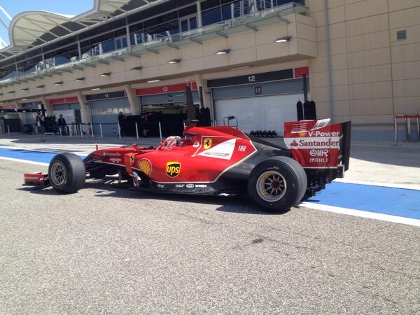 Raikkonen Ferrari Test Bahrain 2014