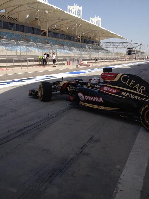 Romain Grosjean (Lotus) Test F1 Bahrain 9 aprile 2014
